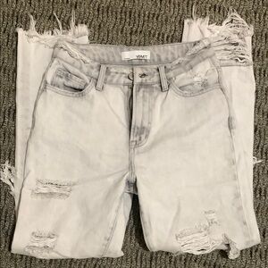 Vervet Light Gray Distressed Cotton Women's Jeans 24